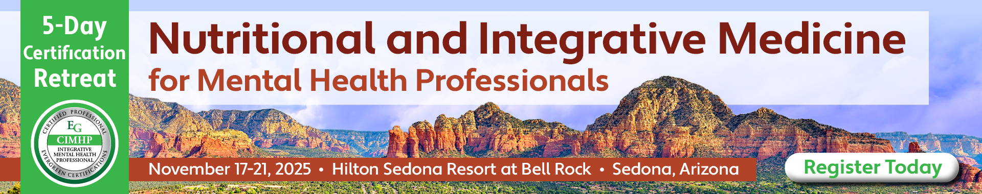 5-Day Certification Retreat: Nutritional and Integrative Medicine for Mental Health Professionals