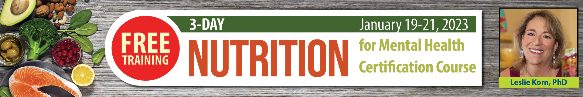 FREE LIVE EVENT 3 Day Nutrition For Mental Health Certification Course