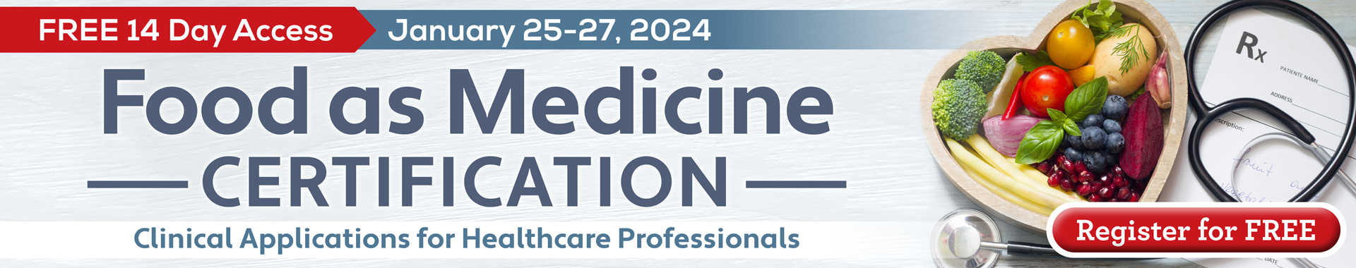 3-Day Food as Medicine Certification: Clinical Applications for Healthcare Professionals