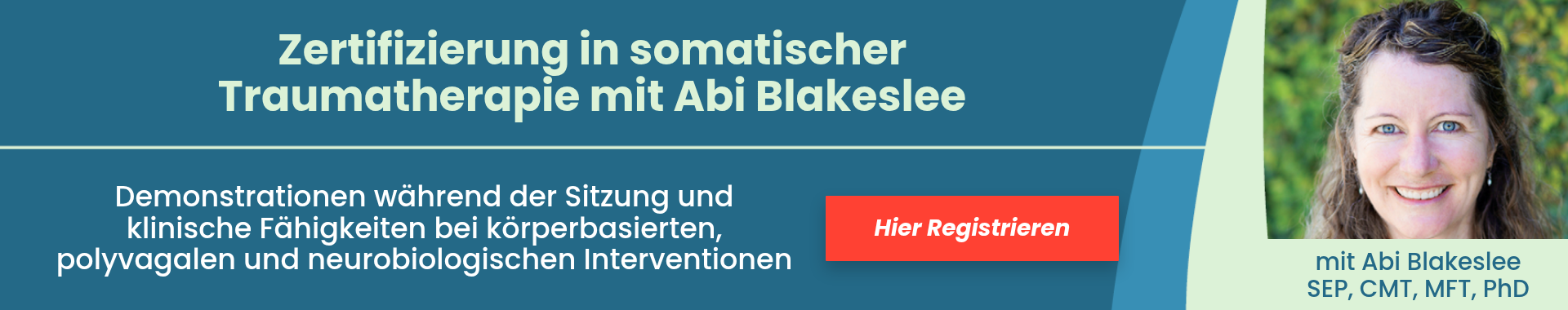 Zertifizierung in somatischer Traumatherapie mit Abi Blakeslee
