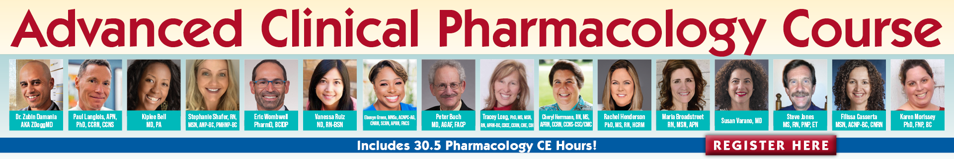 Advanced Clinical Pharmacology Course – with 30.25 pharmacology CE Hours