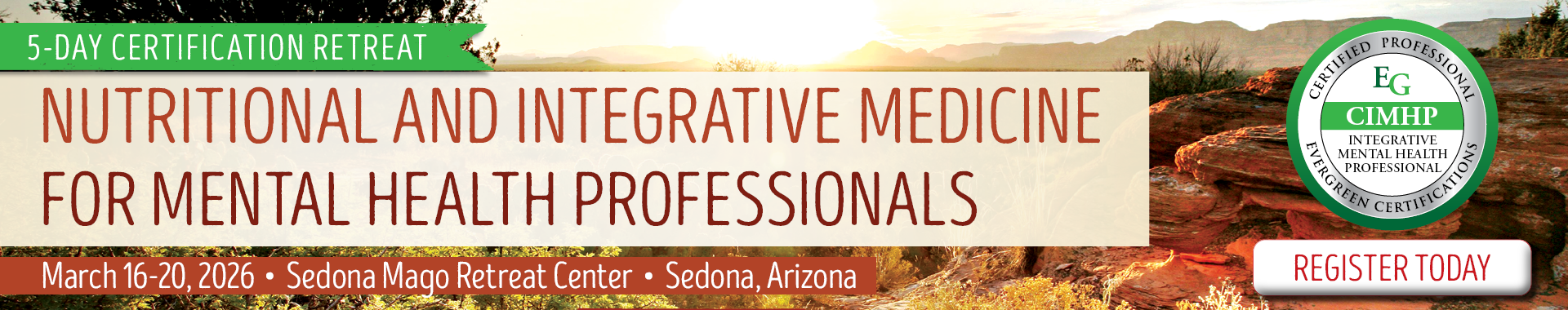 5-Day Certification Retreat: Nutritional and Integrative Medicine for Mental Health Professionals