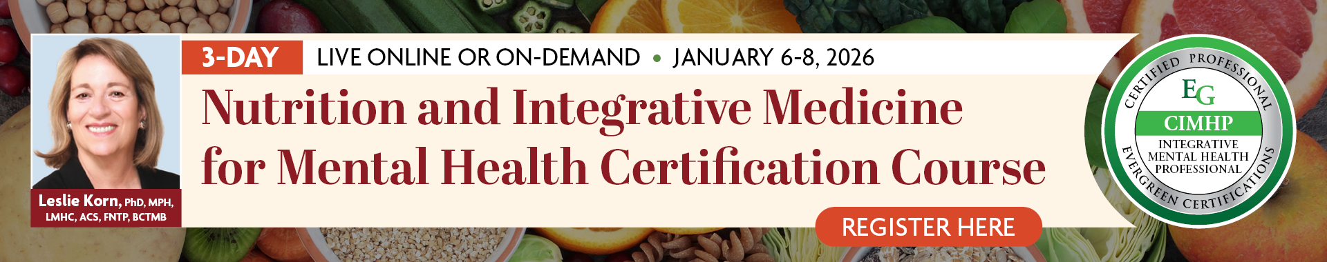3-Day Nutrition and Integrative Medicine for Mental Health Certification Course