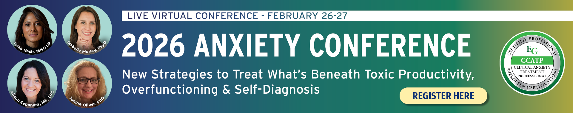 2026 Anxiety Conference: New Strategies to Treat What's Beneath Toxic Productivity, Overfunctioning, and Self-Diagnosis